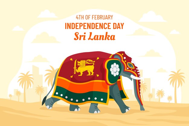 Flat sri lanka independence day background