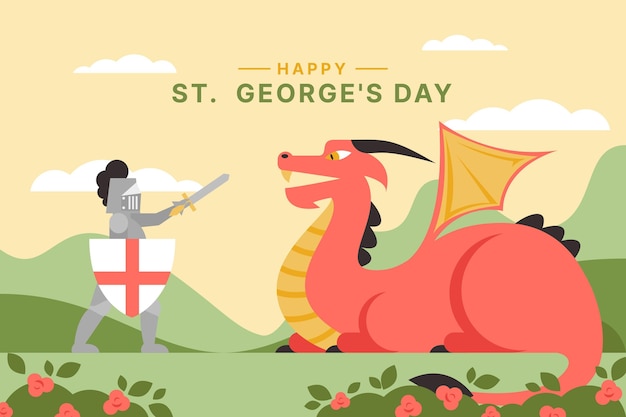 Flat st. george's day illustration