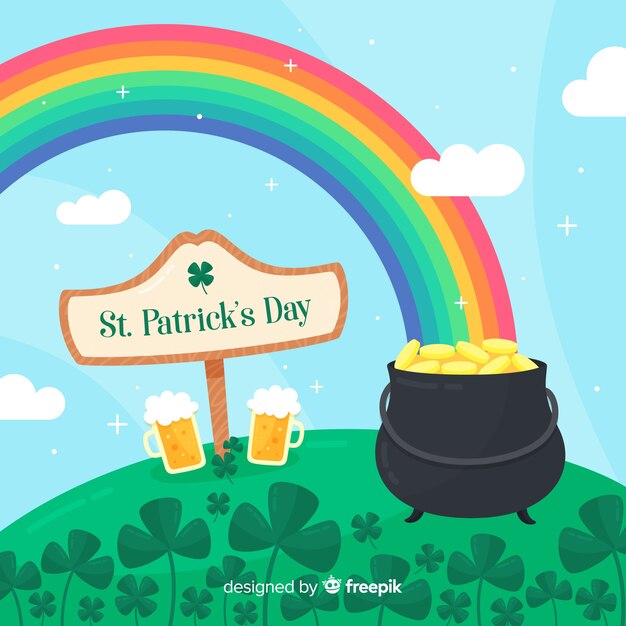 Flat st. patrick's day background