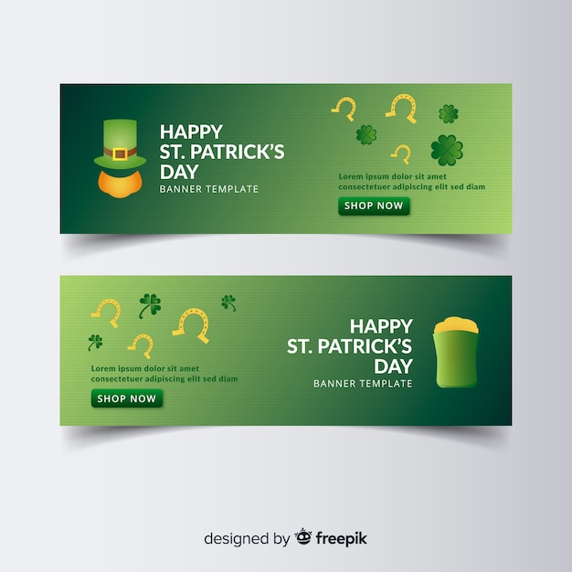 Flat st. patrick's day banner