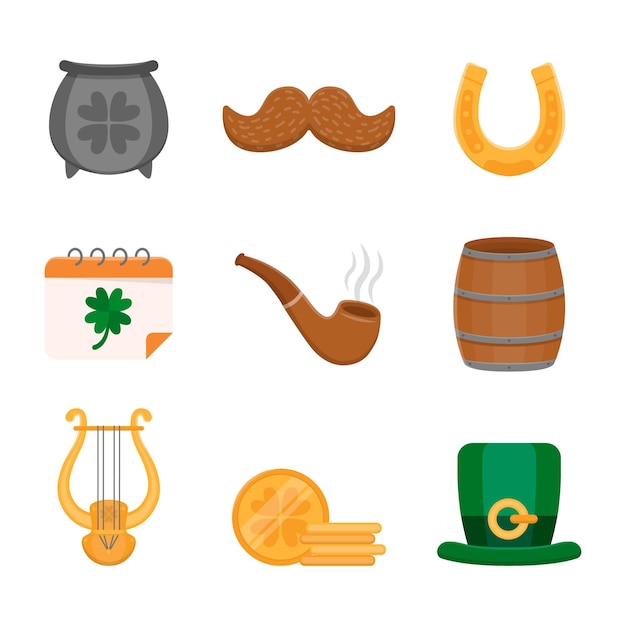 Flat st. patrick's day items