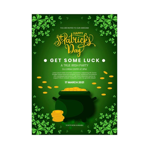 Flat st. patrick's day poster