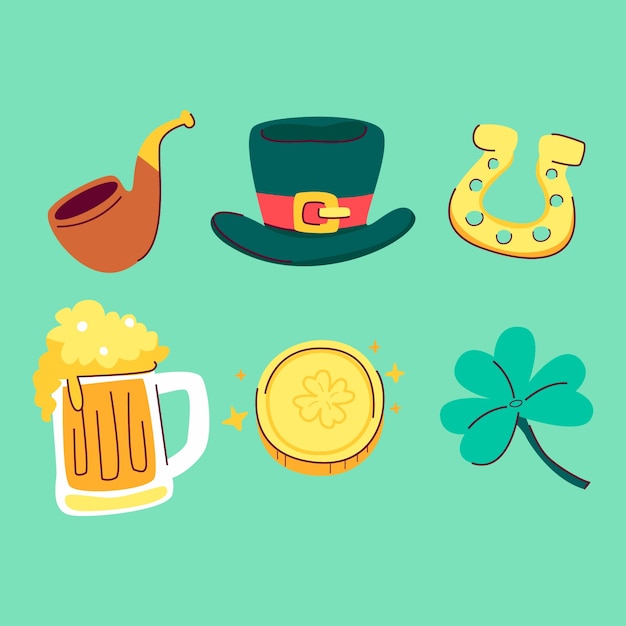 Free Vector flat st patricks day design elements collection