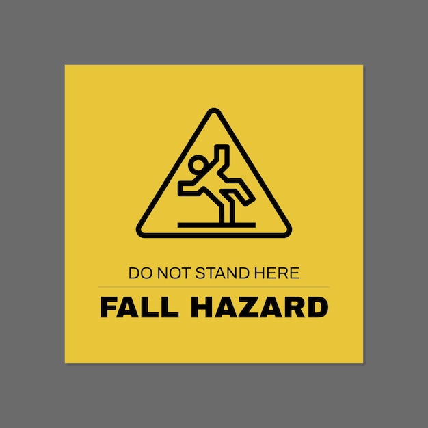 Free Vector flat do not stand here fall hazard square sign