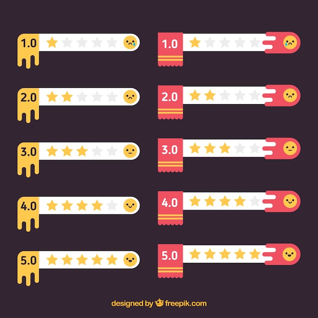 Free Vector flat star rating collection