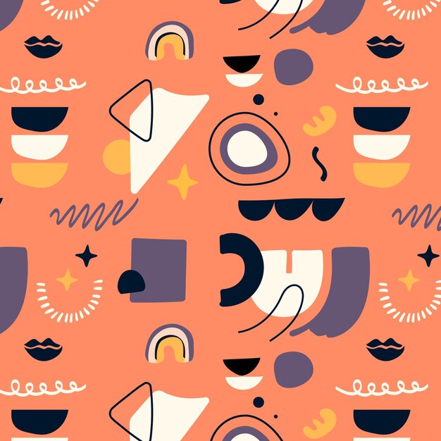 Flat style abstract shapes pattern