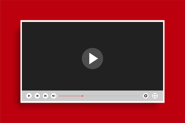 Flat style clean modern video player template