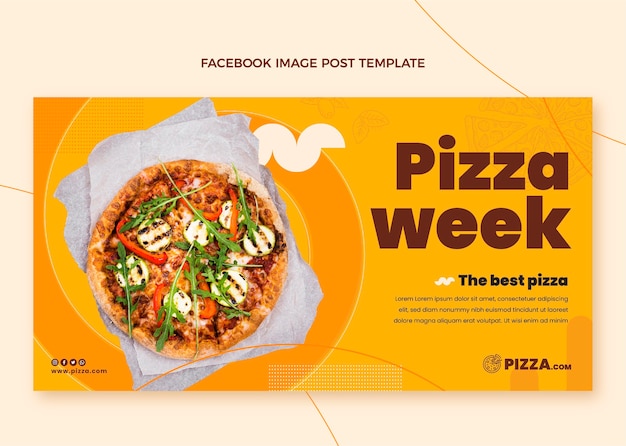 Flat style food facebook post template