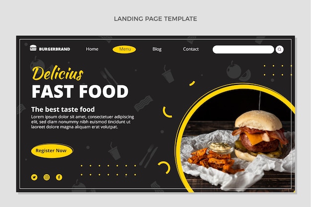 Free Vector flat style food landing page