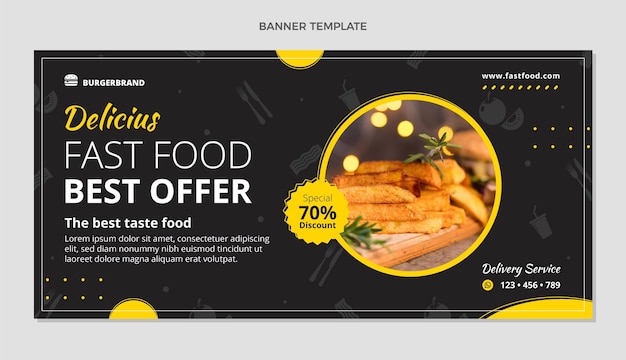 Flat style food sale banner