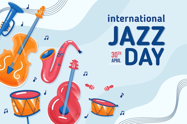 Flat style international jazz day