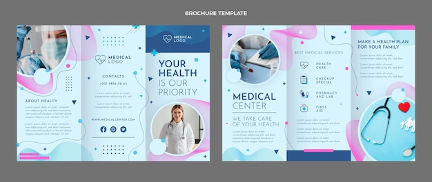 Free vector flat style medical brochure template