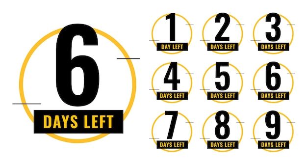 flat style number of days left timer template for website promo