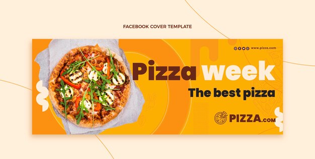 Flat style pizza facebook cover