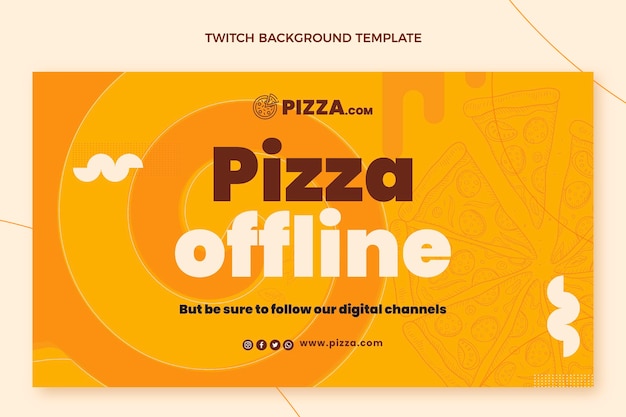 Flat style pizza twitch background