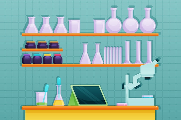 Free Vector flat style science lab