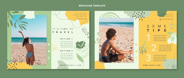 Flat style travel brochure template