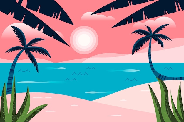 Free Vector flat summer background for videocalls