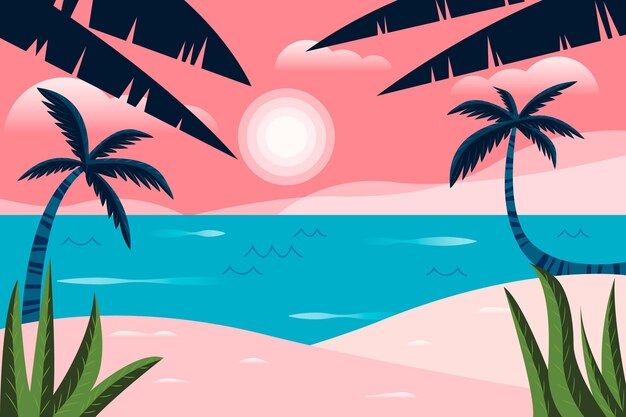 Flat summer background for videocalls