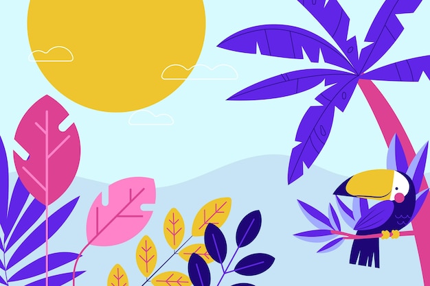 Flat summer background for videocalls