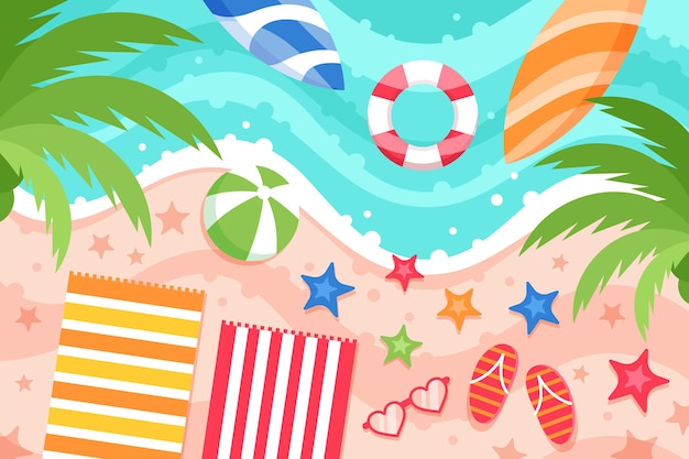 Flat summer background for videocalls