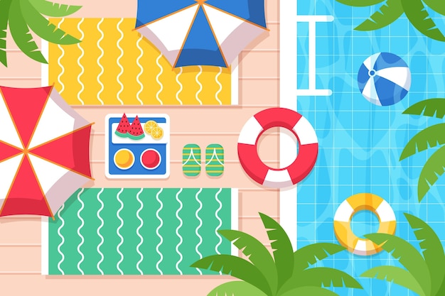 Free Vector flat summer background for videocalls