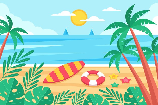 Flat summer background for videocalls