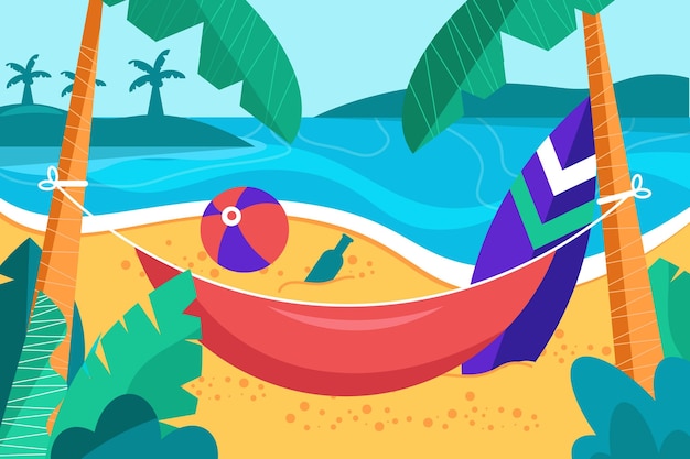 Flat summer background for videocalls