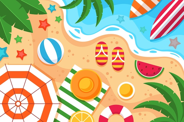 Free Vector flat summer background for videocalls