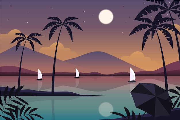 Free Vector flat summer background for videocalls