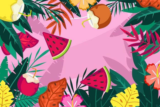 Flat summer background for videocalls