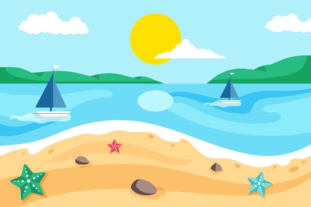 Flat summer background for videocalls