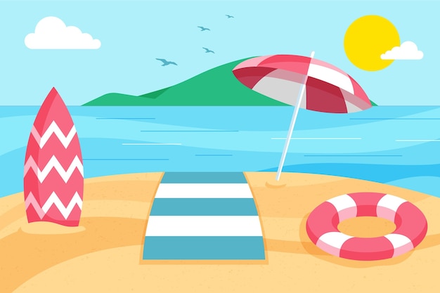 Free Vector flat summer background for videocalls