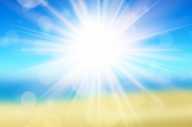 Flat summer background with sunshine