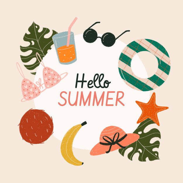 Flat summer background