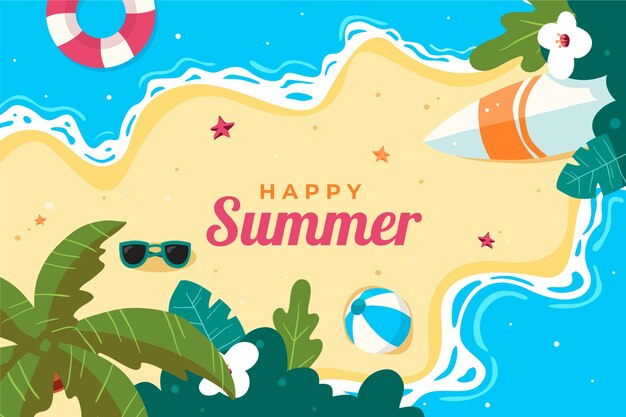 Flat summer background