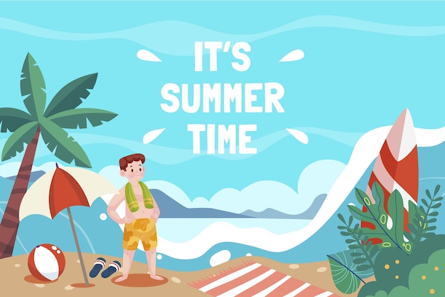 Flat summer background