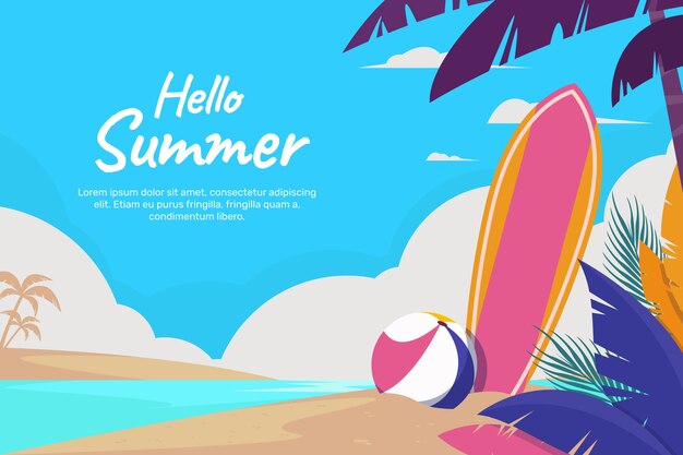 Flat summer background