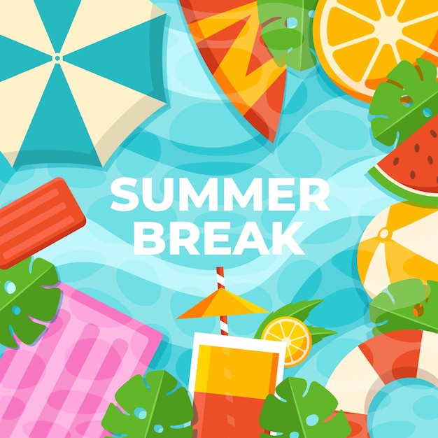 Flat summer break illustration