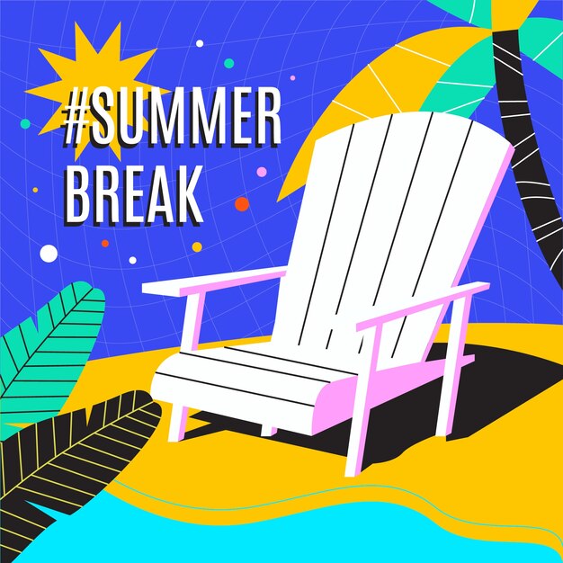 Flat summer break illustration