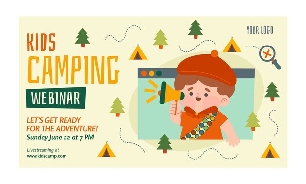 Flat summer camp webinar template