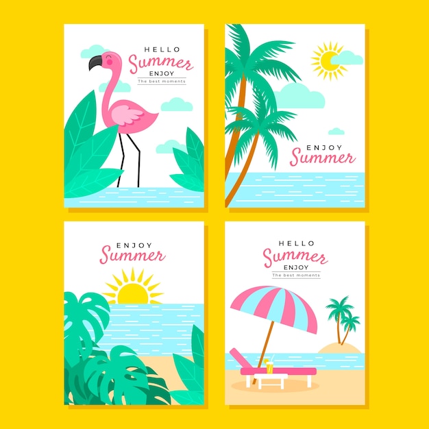 Free vector flat summer card template