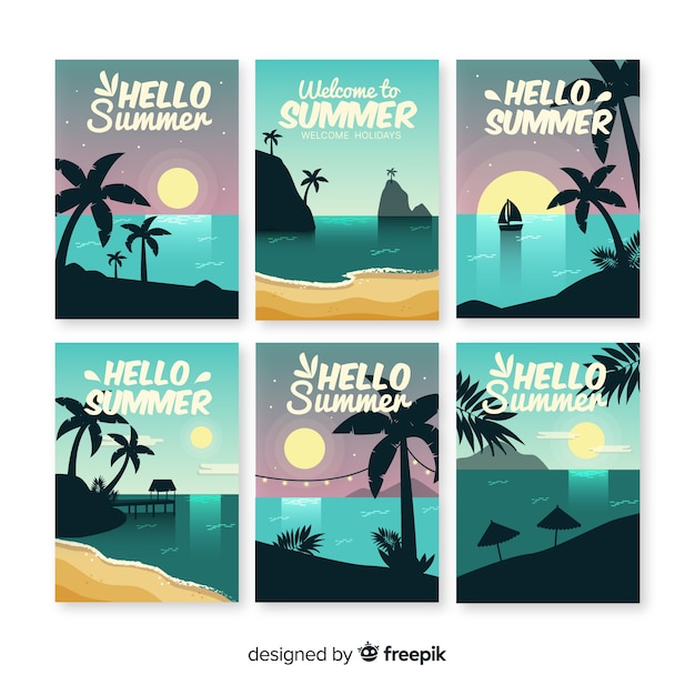 Flat summer cards