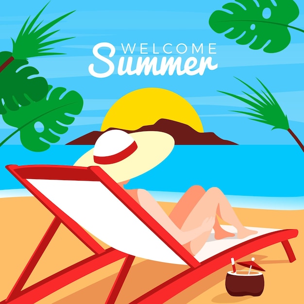 Flat summer illustration