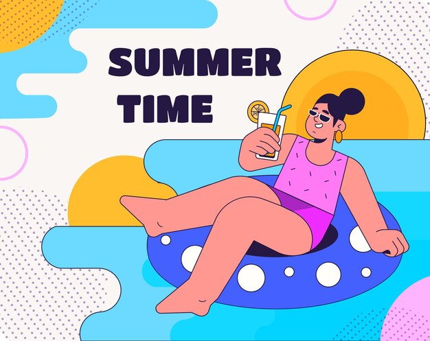 Flat summer illustration