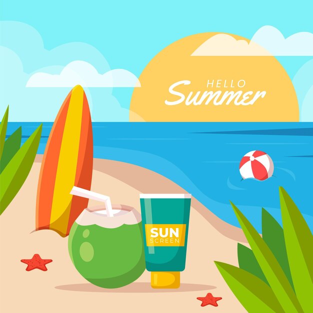 Flat summer illustration