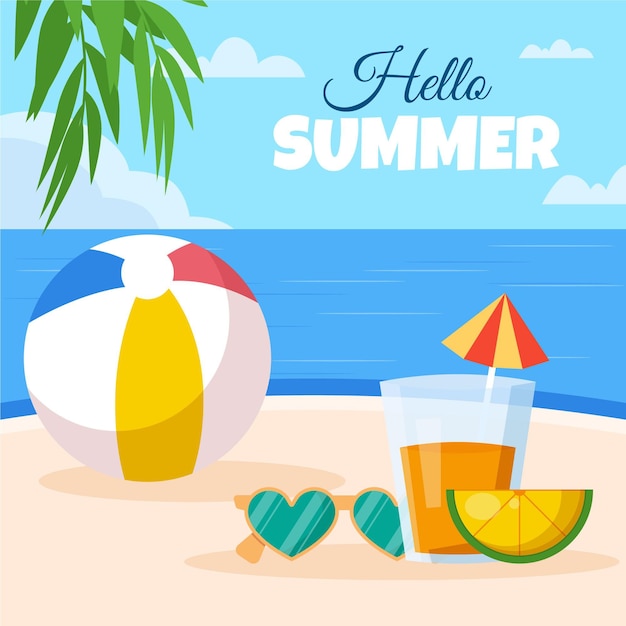 Flat summer illustration