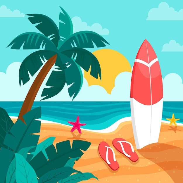 Flat summer illustration