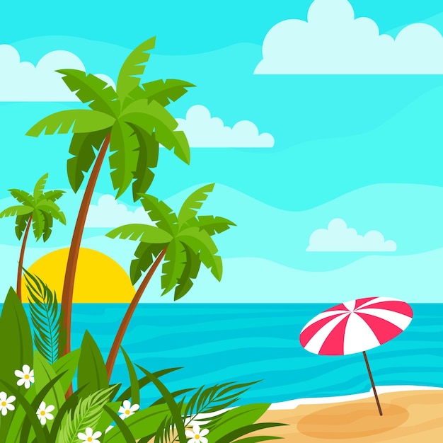 Flat summer illustration