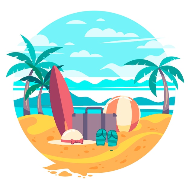 Flat summer illustration